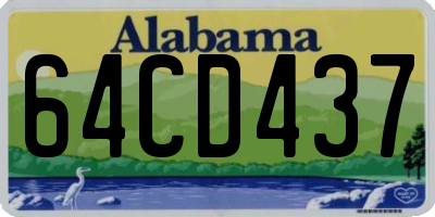 AL license plate 64CD437