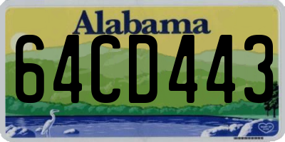 AL license plate 64CD443