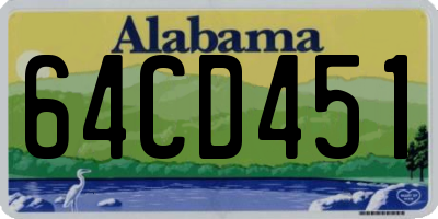 AL license plate 64CD451