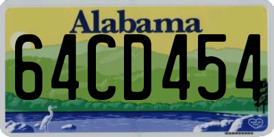 AL license plate 64CD454