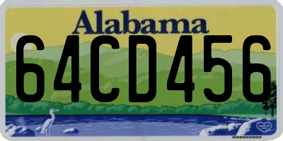 AL license plate 64CD456