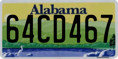 AL license plate 64CD467