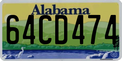 AL license plate 64CD474