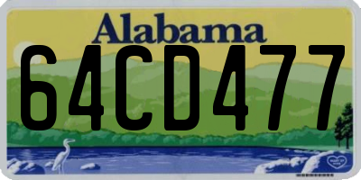 AL license plate 64CD477