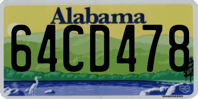 AL license plate 64CD478