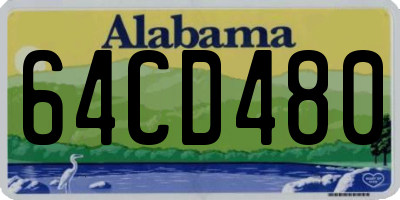AL license plate 64CD480