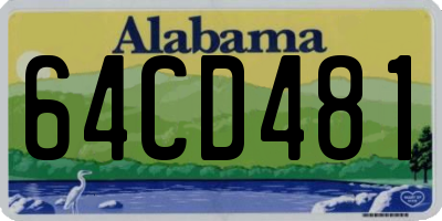AL license plate 64CD481
