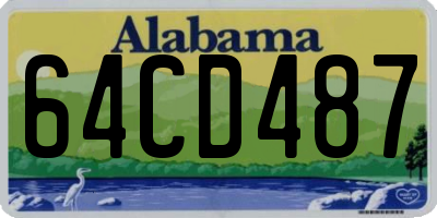 AL license plate 64CD487