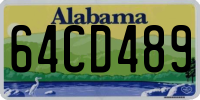 AL license plate 64CD489