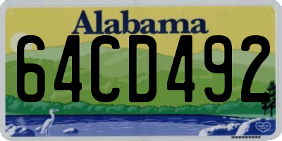 AL license plate 64CD492