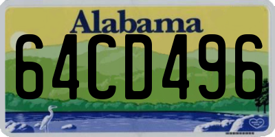 AL license plate 64CD496