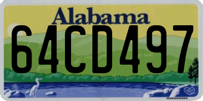 AL license plate 64CD497