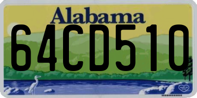 AL license plate 64CD510