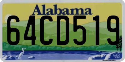 AL license plate 64CD519