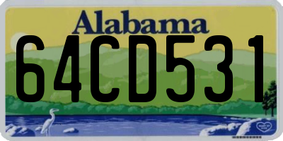 AL license plate 64CD531