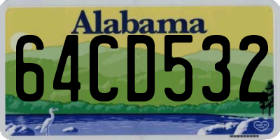 AL license plate 64CD532