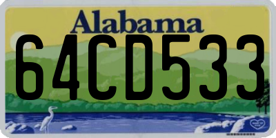 AL license plate 64CD533