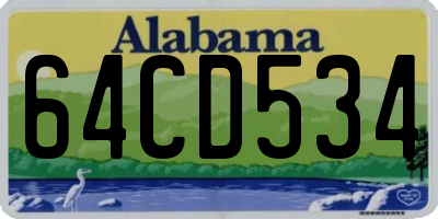 AL license plate 64CD534