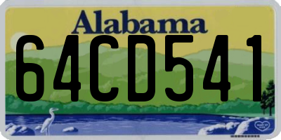 AL license plate 64CD541
