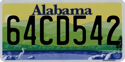 AL license plate 64CD542