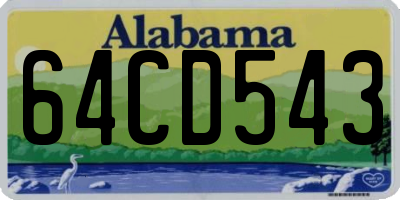 AL license plate 64CD543