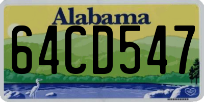 AL license plate 64CD547