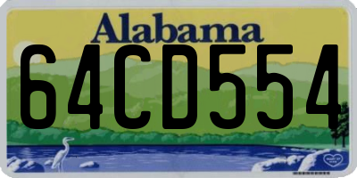 AL license plate 64CD554