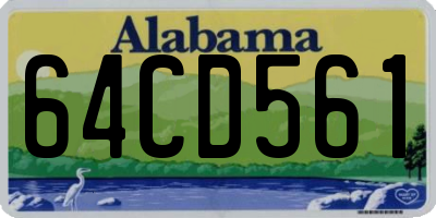 AL license plate 64CD561