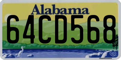 AL license plate 64CD568