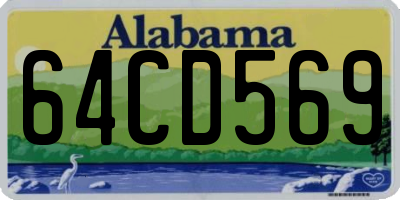 AL license plate 64CD569