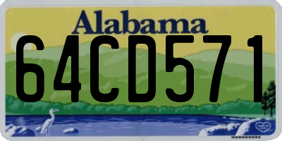 AL license plate 64CD571
