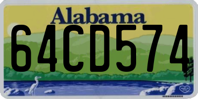 AL license plate 64CD574
