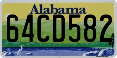 AL license plate 64CD582