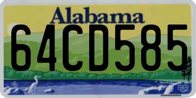AL license plate 64CD585