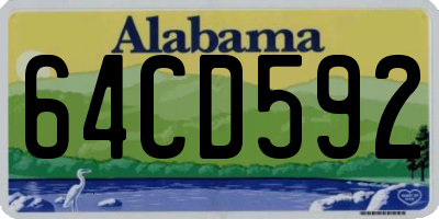 AL license plate 64CD592