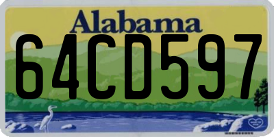 AL license plate 64CD597
