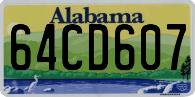 AL license plate 64CD607