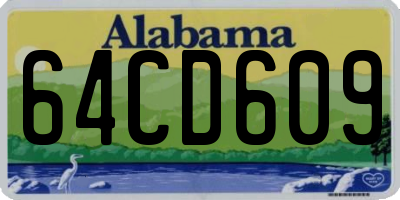 AL license plate 64CD609