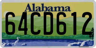 AL license plate 64CD612