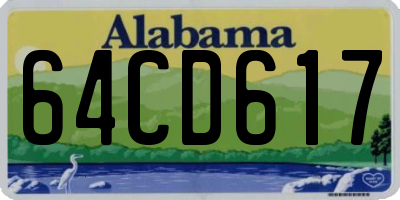 AL license plate 64CD617