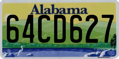 AL license plate 64CD627