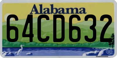 AL license plate 64CD632