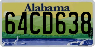 AL license plate 64CD638