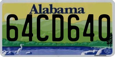AL license plate 64CD640