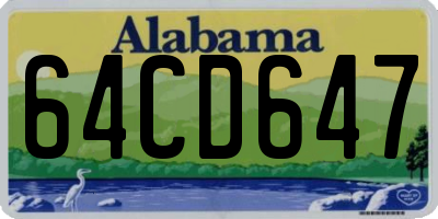AL license plate 64CD647