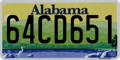 AL license plate 64CD651