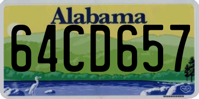 AL license plate 64CD657
