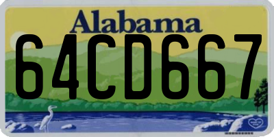 AL license plate 64CD667
