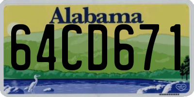 AL license plate 64CD671