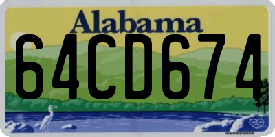AL license plate 64CD674